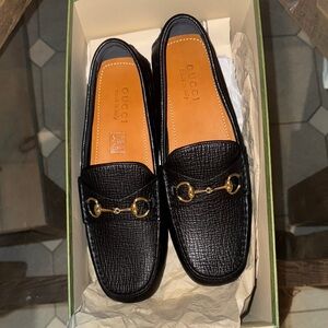 Gucci Black Leather Loafers for Men